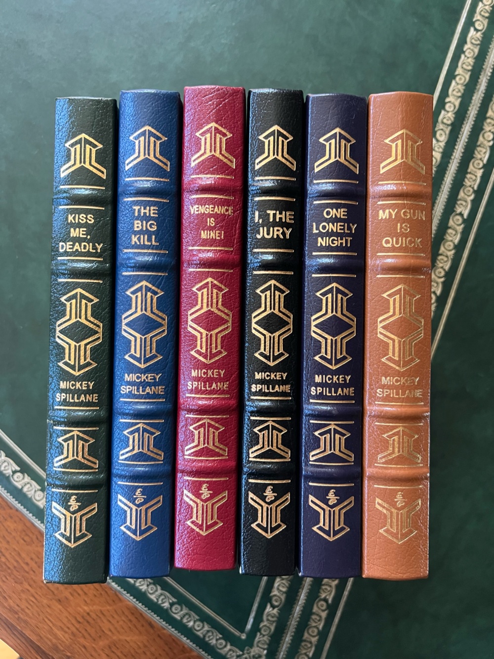NWOT Set of 6 Collectible Leather Books The Mike Hammer Collection by Spillane